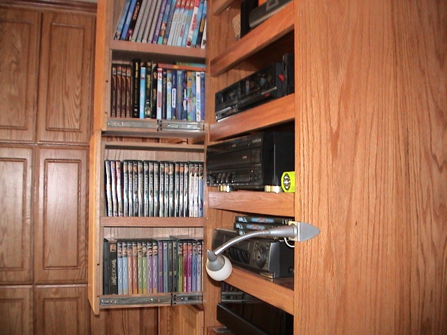 Pullout DVD and CD Storage