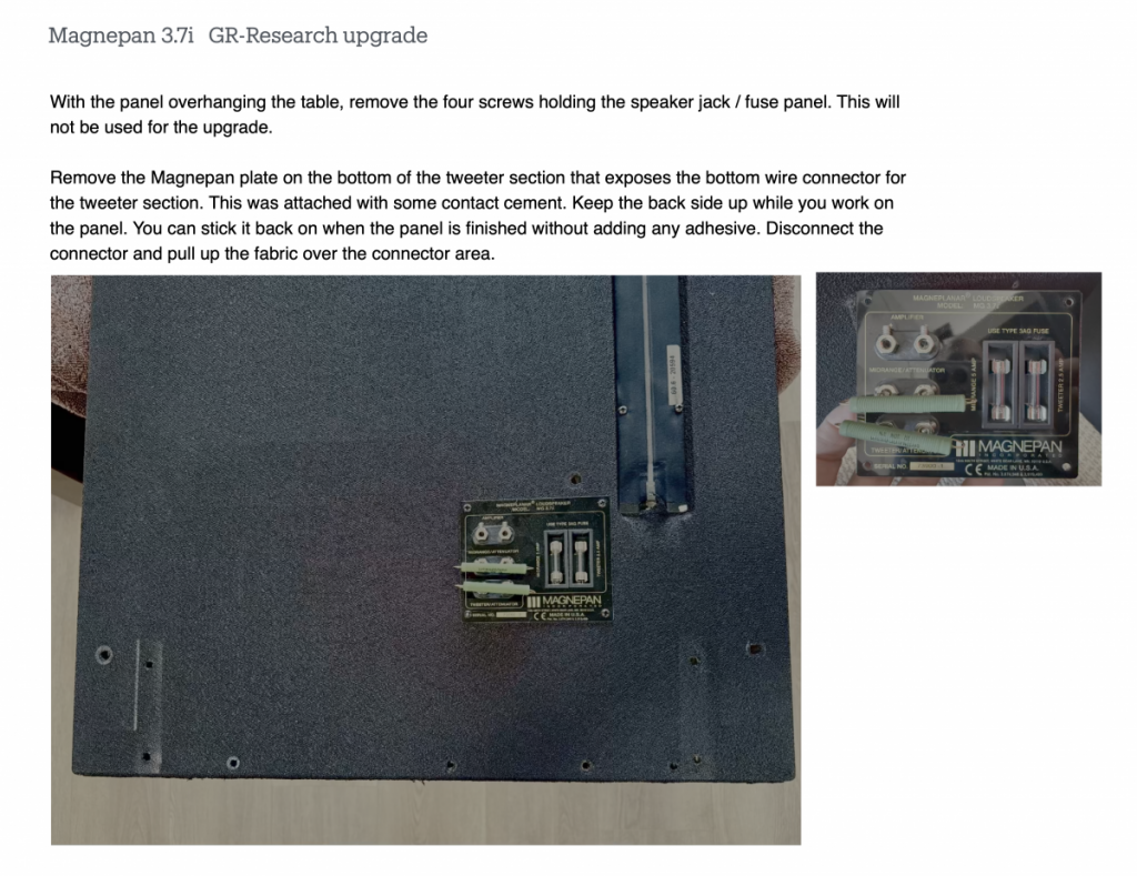 Magnepan 3.7I GR Research upgrade tutorial