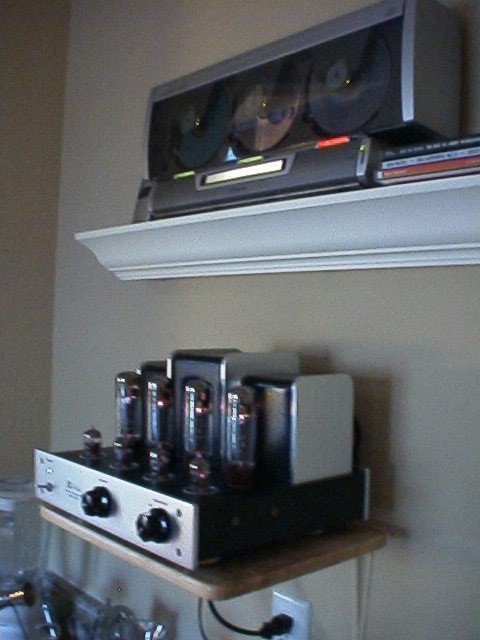 'pocket system' side angle; all wires and cables placed in-wall (except power cord)