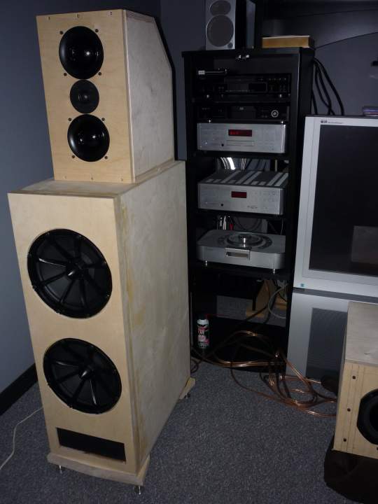 new prototype with dual ATC mids and a front fire SS9700 and rear fire SS9700 with a Fostex attenuator