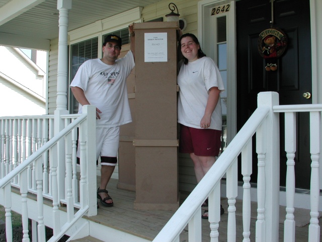 Posing with one of the RM40s in it's shipping crate.