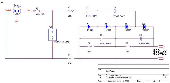 Bug zapper schematic