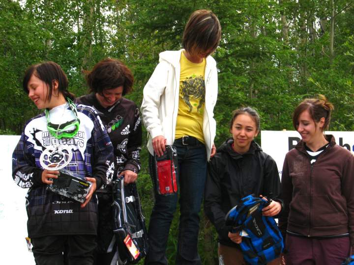 The women who won their down hill mountain races this last weekend, July 2010. My daughter is on the left.