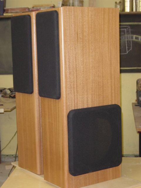 Chalcedonys in Ribbon Mahogany built for Selah Audio - Ribbon Mahogany veneered Chalcedony cabinets for Selah. I owned a pair of these myself, they are wonderful speakers.