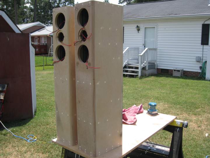 Showing front baffle board installed, right side view.