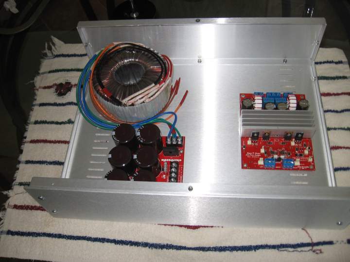 Amp parts positioned in Par Metal case