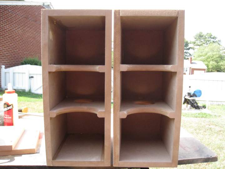 N3S construction showing sides, top, bottom,braces with back installed.
