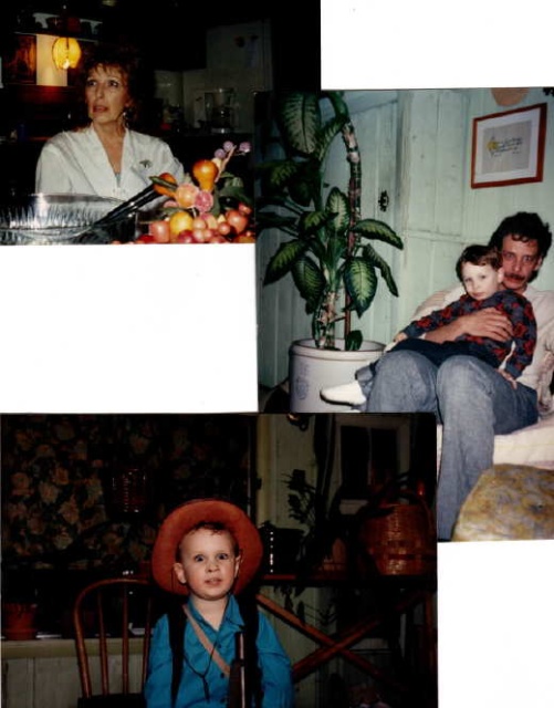 My Mother, myself and Walter, and Walter the cowboy. These pic's are from different years but it's apparent I favor my Mother's side...especially in the eyes. And, Walter favors his dad's side. Especially in the eyes. Pretty scary stuff!