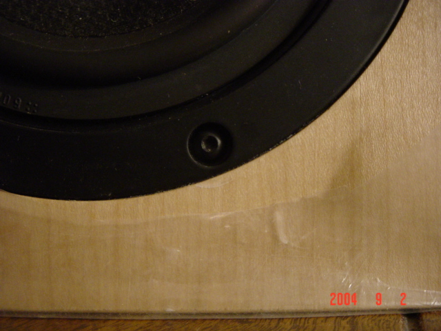 The only marks I found was a half circular 
mark under the woofer screw. It was there 
when I got my speakers.