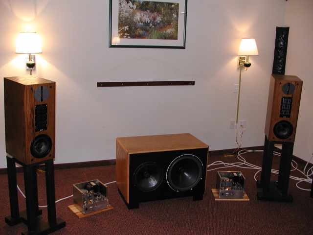 Bolder Room. VMPS 626R's with auricap upgrade and FST tweeter. Note the use of Bolder Nitro speaker cables and Eighth Nerve room treatment