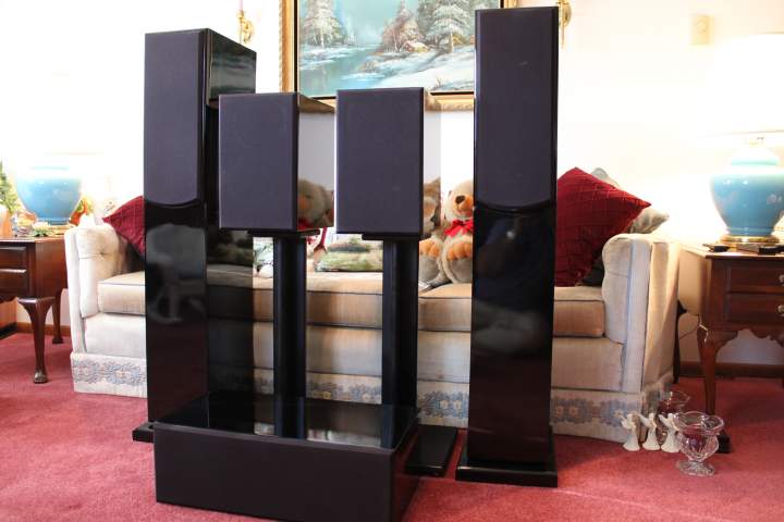 Finished N3 TL Towers, N3S Center channel, and N2X in Piano Black - Grills On