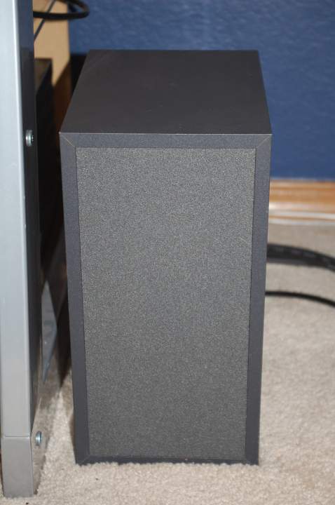 Old HK computer subwoofer box transformed with a new face and back.