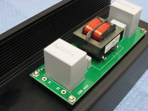 Close up of board mounted in case