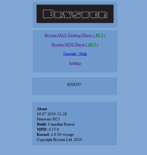 1.Bryston Webbrowser Homw Page