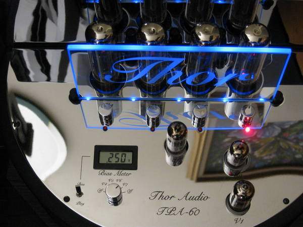 Perfect chrome, circular chassis and blue highlight LED's only add to the enjoyment of these great sounding amps.
You can adjust the bias 