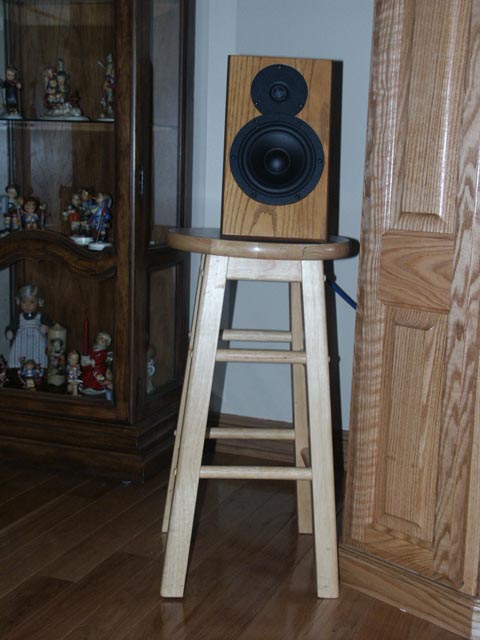 Left Epiphany with expensive speaker stand from Home Depot