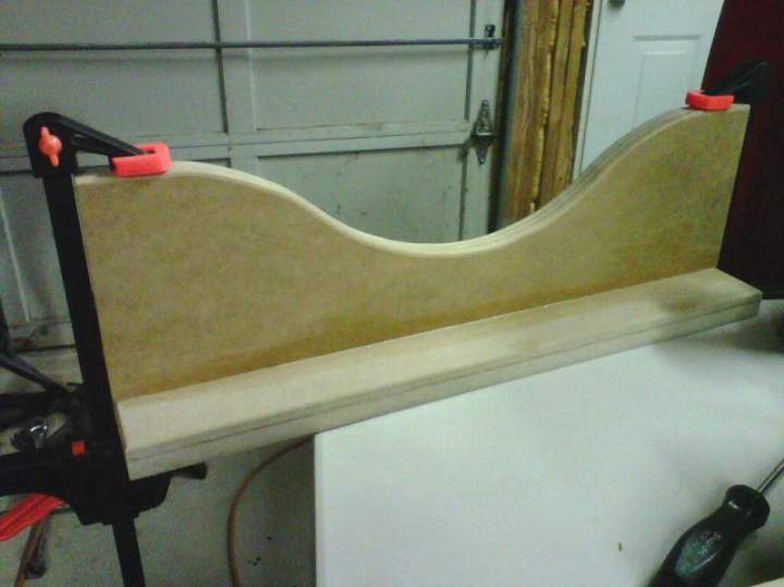 Gluing up the center section.