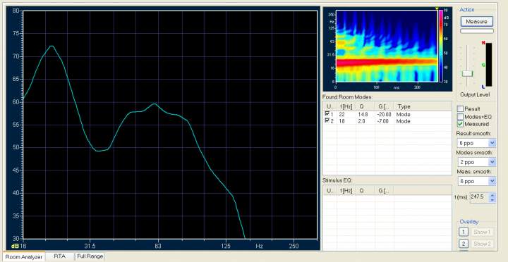 freq response subwoofer only