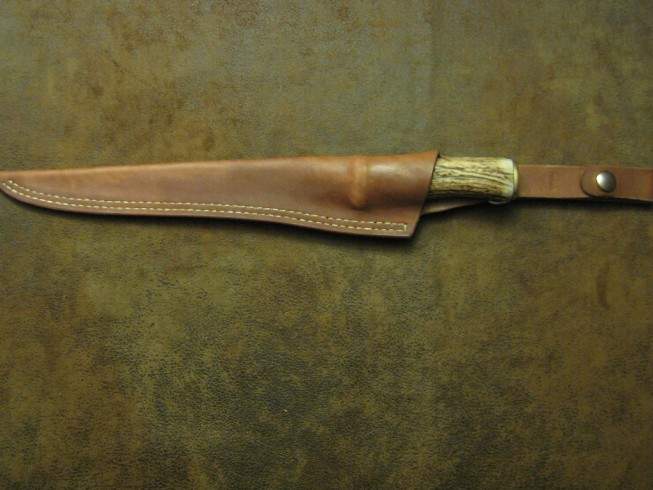 Elk horn fillet knife.