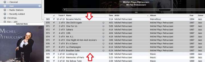 iTunes selecting files