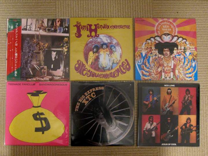 Brian Eno - Here Come the Warm Jets (Japenese reissue)
The Jimi Hendrix Experience - Are You Experienced?
The Jimi Hendrix Experience - Axis: Bold As Love
Teenage Fanclub - Bandwagonesque
XTC - The Big Express
Nick Lowe - Jesus of Cool (YepRoc)