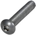 Satin stainless steel hex button head screw