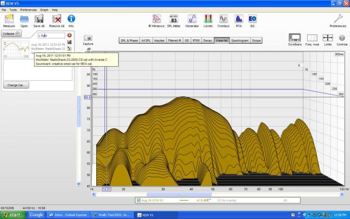 L spkr waterfall plot 15-200 Hz