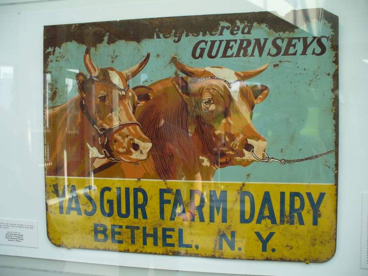 Sign for Max Yasgur's Dairy salvaged after Woodstock