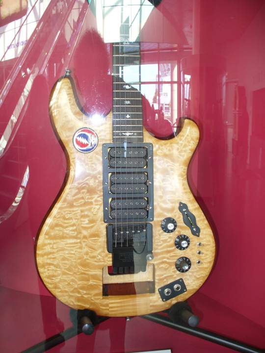 One of several of Jerry Garcia's guitars on display