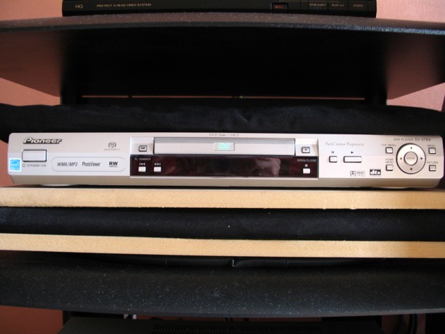 This is my latest purchase. A Pioneer DV-571A DVD Player. It plays DVD-A and SACD. Best player under $800. Excellent sound and video representation!