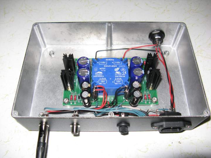 View of the power supply in the case.