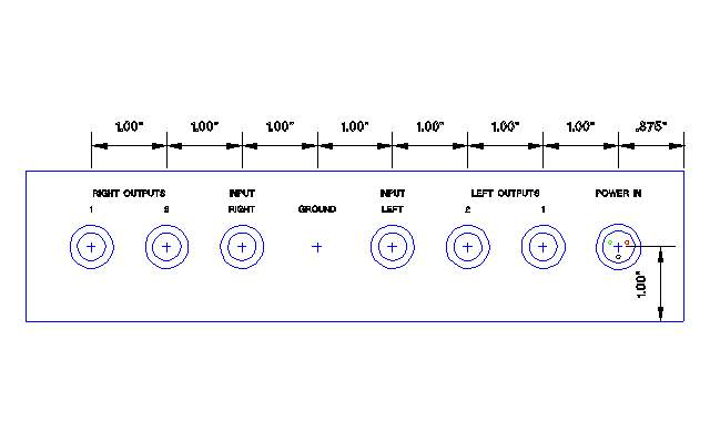 Back panel layout with dimensions.