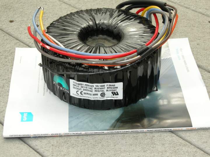 Plitron (2)
1000VA
Prim: 115/230V
Sec: 25-0-25V, 20A