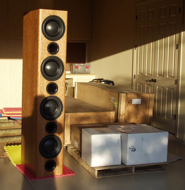 sub # 1 is vertical. in my room these should be flat to below 16hz at 3m. 99d B/2.83v sensitivity should give me plenty of headroom to achieve flat response from room correction.