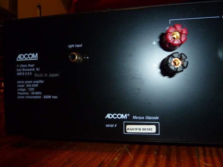 Adcom 5400 rear SN Made in Japan
SOLD