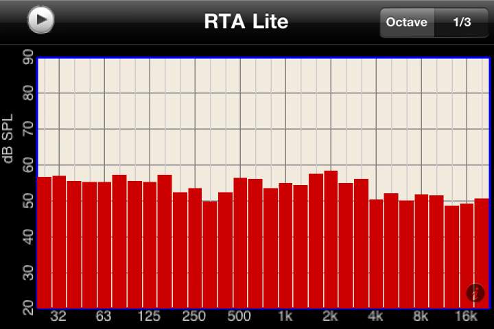 Screenshot from iPhone 4 RTA Lite at listening position, Teton GS HT speakers