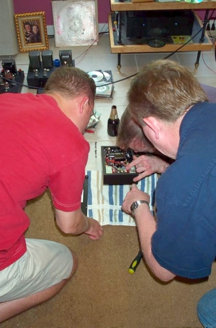 Grey and Randy examining the modded CS.