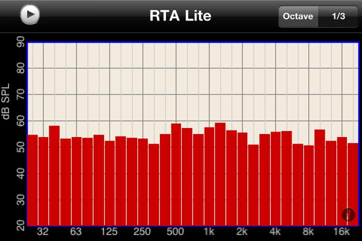 Screenshot from iPhone 4 RTA Lite at listening position, Teton GS HT speakers