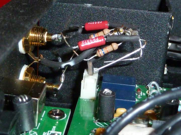 front view of resistor network vs vol. pot