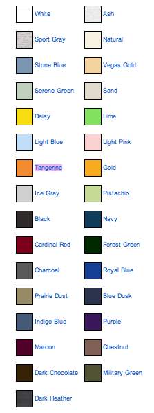 T-shirt Colors