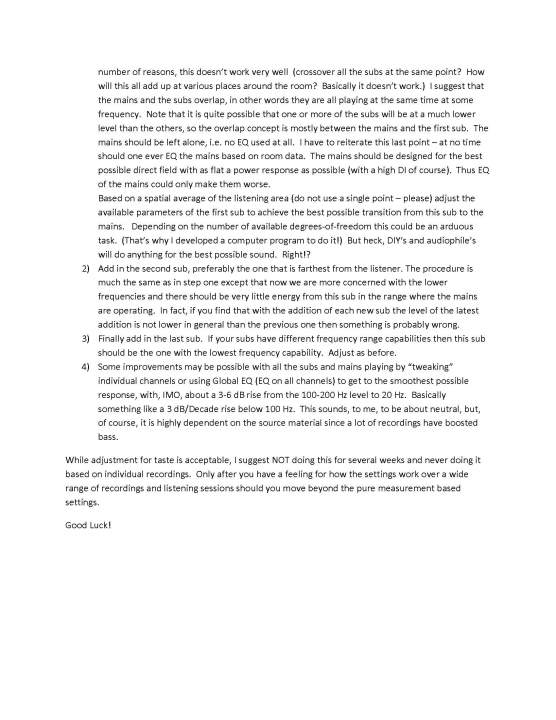 Setting Up Multiple Subs Page 2