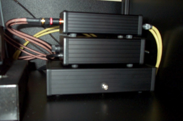 Trio: Bugle on top, Bugle Power Supply in middle, T-amp on bottom