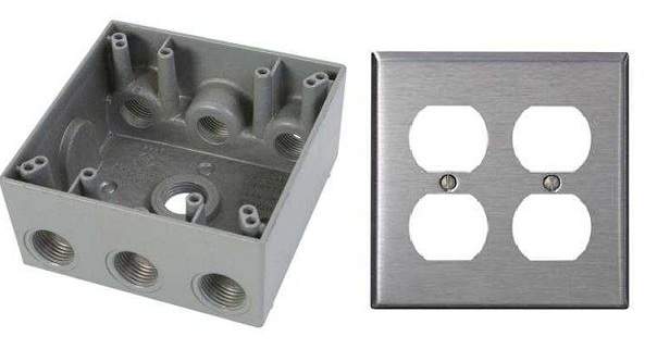 2 gang aluminum box & stainless cover