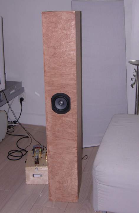 Tang Band W4 bamboo cone full range speaker in a TQWT cabinet