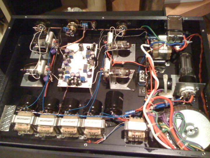 Lampizator Level 3 in a slim Level 2 case. The guts. Level 3 uses 3 tubes but two more are used in this unit for balanced output section.
