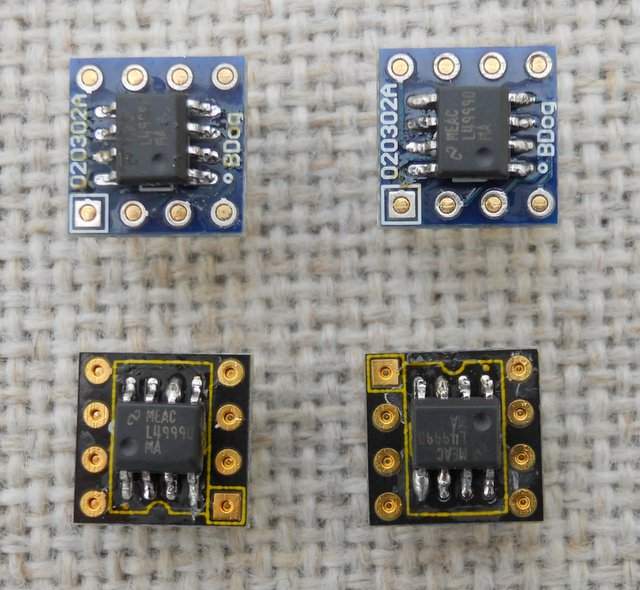 LM9990 op amps on Brown Dog adaptors
