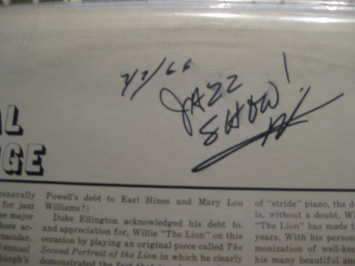Duke Ellington's sig at Jazz show '66