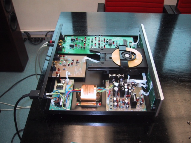 Left view, showing power supply in foreground