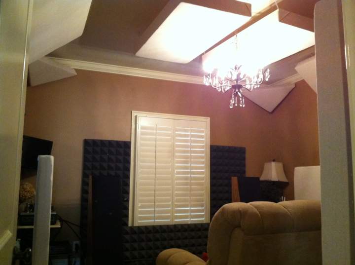 Room after acoustic treaments. Much better.
