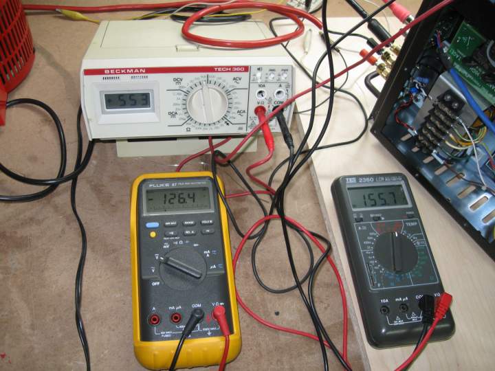 Plate voltage of 550volts dc ,-126volts for bias, and 155volts for tube drivers